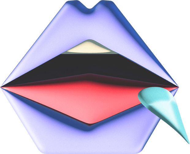 A pair of lips with a droplet, as the strip melts