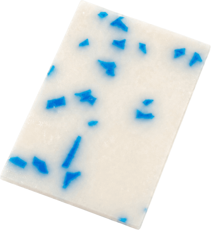 A Rally hydration strip with blue mineral flecks